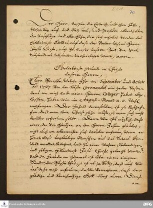 Brief von Joachim Justus Breithaupt, Paul Anton und August Hermann Francke an Bartholomäus Ziegenbalg und Heinrich Plütschau.