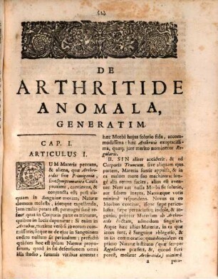 De Arthritide anomala sive interna Dissertatio