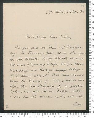 Brief von Carl Georg von Maassen an Adelbert Hans von Chamisso