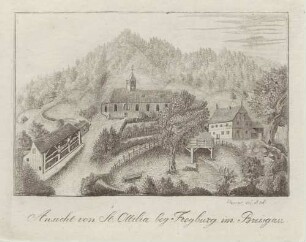 Ansicht von St. Ottilia bey Freyburg im Breisgau