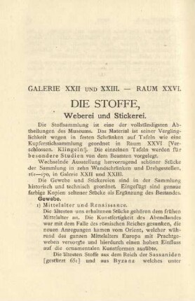 Die Stoffe, Weberei und Stickerei