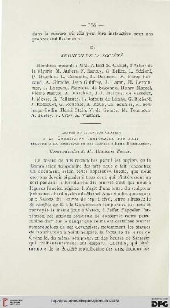 Lettre du sculpteur Chardin a la Commission temporaire des arts relative a la conservation des oeuvres d'Edme Bouchardon