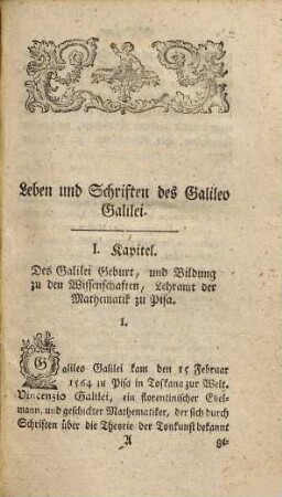 Geschichte des Lebens und der Schriften des Galileo Galilei : mit des Galilei Porträt