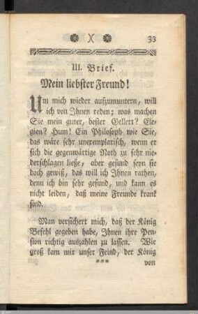 III. Brief. Mein liebster Freund!
