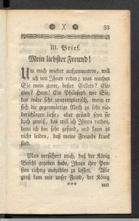 III. Brief. Mein liebster Freund!