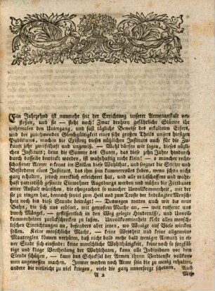 Nachricht an das Reichsstadt-Augsburgische Publikum über den gegenwärtigen Zustand der neuen Armenanstalt : für das ... Jahr. 1791 = 10. Jahr