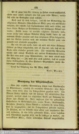 Benützung des Abziehwassers