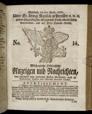 No. 14. Montags, den 6ten April, 1767.