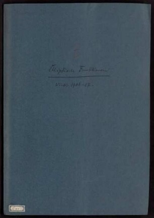 Elliptische Funktionen. [Vorlesungsmanuskript], Göttingen, 25.10.1906 - 5.3.1907