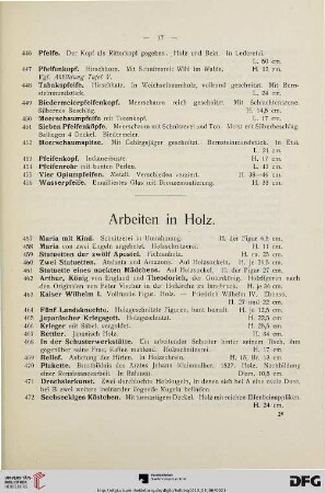 Arbeiten in Holz. Möbel, Einrichtungsgegenstände, Bilder und Varia (Nr. 457-549)