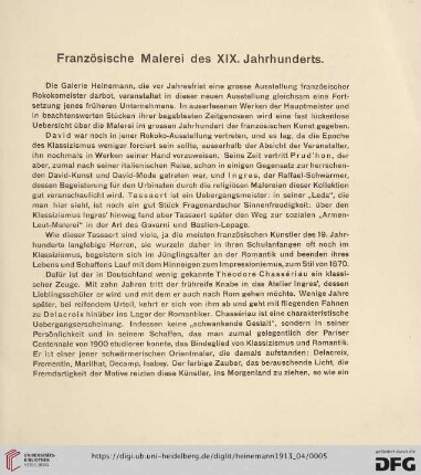 Französische Malerei des XIX. Jahrhunderts