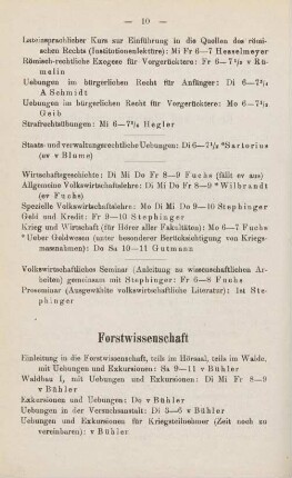 10, Forstwissenschaft