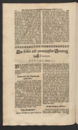 Am sieben und zwantzigsten Sonntag nach Trinitatis