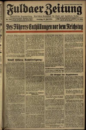 Erste Ausgabe vom Sonntag, den 15. Juli 1934.