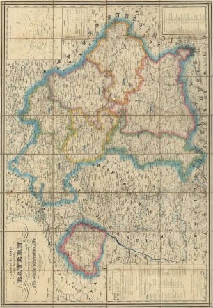 Statistische Karte vom Königreiche Bayern, Zugleich Übersichts Und Post-Karte von Süd-West-Deutschland