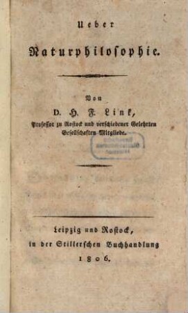 Ueber Naturphilosophie