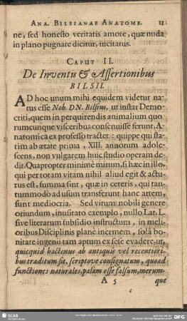 Caput II. De Inventis & Assertionibus Bilsii