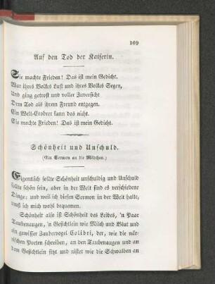 Schönheit und Unschuld.