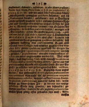 Von Einer Höchst- und Hoch-Ansehnlichen Kayserl. Commission und Reichs-Visitations. Deputation gnädigst und hochgeneigt aufferlegte Bestättigung des Kayserl. Præsentations-Vor-Rechts, Das ist, Kurtze und runde, doch Ordnungs-mässige Bejahung, der heutigen Cameral-Haupt-Frag: Ob dadurch, das in Anno 1702. der damahln von Chur-Bayern zum Assessorat præsentirte Candidatus dem Jahr und Tag zuvor von der Kayserl. Majestät præsentirt gewesenen, cooptando seu recipiendo, vorgezogen worden, dem allerhöchsten Herrn Præsentanten selbst vorgegriffen worden sey?