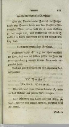 XV Vortheil. Reiner Saamen