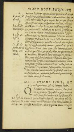 De Fictione Iuris, Et iis, quae legumlator ipse de integro facit.