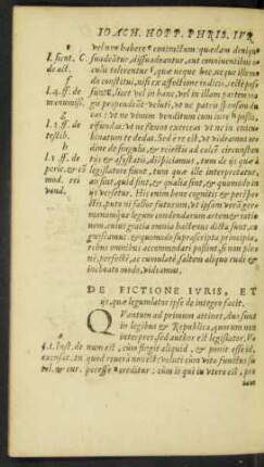 De Fictione Iuris, Et iis, quae legumlator ipse de integro facit.