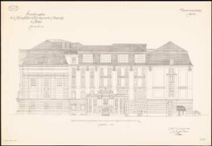 Unterrichtsanstalt des Kunstgewerbemuseums, Berlin Erweiterung: Ansicht Westseite 1:100