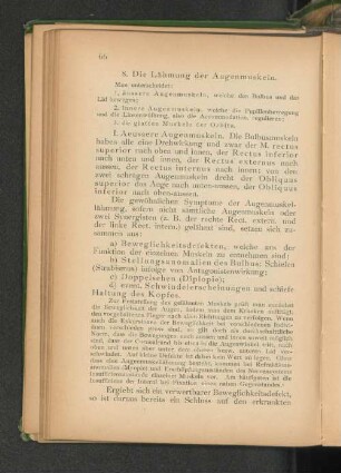 8. Die Lähmung der Augenmuskeln.