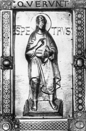 Großkomburg (Schwäbisch Hall), Stiftskirche St. Nikolaus, Antependium, Detail: Petrus