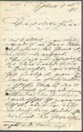 Brief von Ferdinand Christian Gustav Arnold an Unbekannt