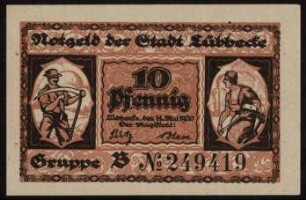 10 Pfennig Notgeld der Stadt Lübbecke