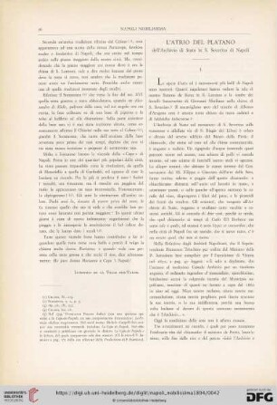 3: L'atrio del platano dell'Archivio di Stato di S. Severino di Napoli