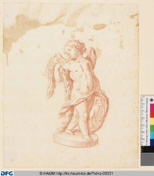 Engel mit der Figur des Stiers im Kranze