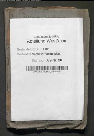 Zahlungsanweisungen auf die Administrationskasse des aufgehobenen Stifts Neuenheerse