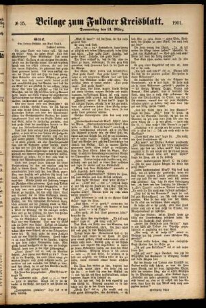 Zweite Ausgabe vom Donnerstag, den 21. März 1901.