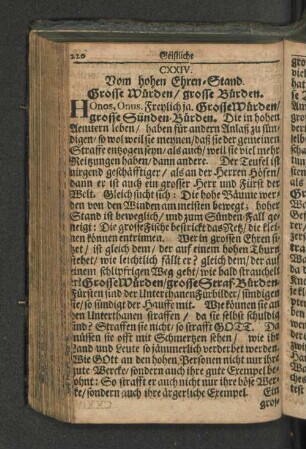 CXXIV. Vom hohen Ehren-Stand. Grosse Würden/ grosse Bürden.