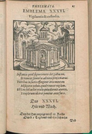 Emblema XXXVI. Vigilantia & custodia.