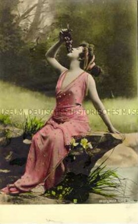 Postkarte mit Frauenbild