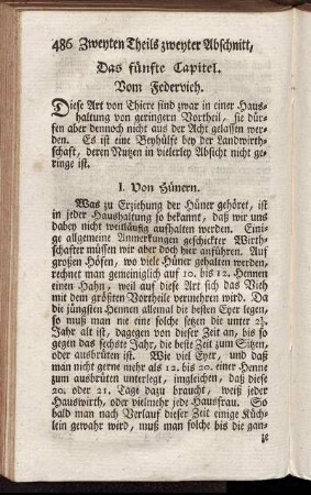 Das fünfte Capitel. Vom Federvieh.