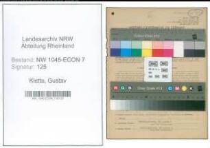 Entnazifizierung Gustav Kletta , geb. 13.02.1900 (Schlosser)