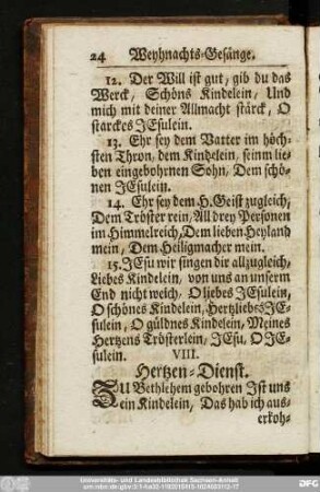 VIII. Hertzen-Dienst.