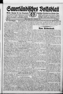 Sauerländisches Volksblatt : aeltester Anzeiger des Sauerlandes : ueber 100 Jahre Heimat- und Kreisblatt im Kreise Olpe : Tageszeitung für Politik, Unterhaltung und Belehrung