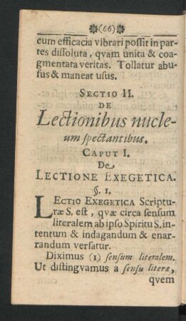 Sectio II. De Lectionibus nucleum spectantibus.