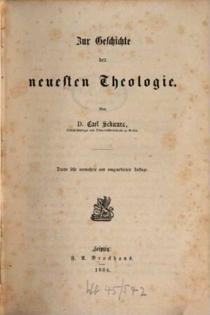Zur Geschichte der neuesten Theologie