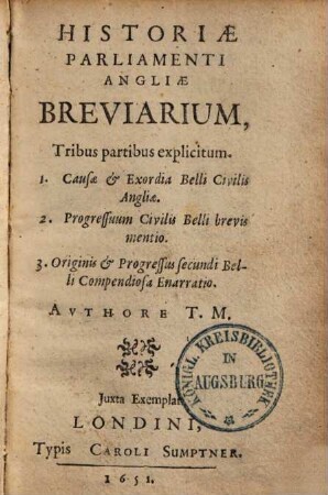 Historiae parliamenti Angliae breviarium
