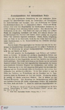 V. Formcharaktere der romanischen Rasse