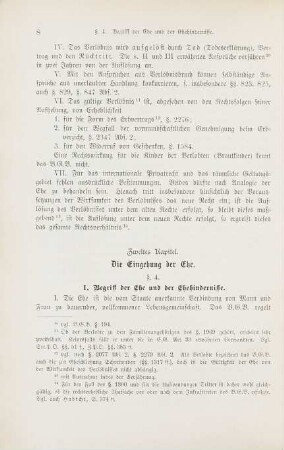 Zweites Kapitel. Die Eingehung der Ehe