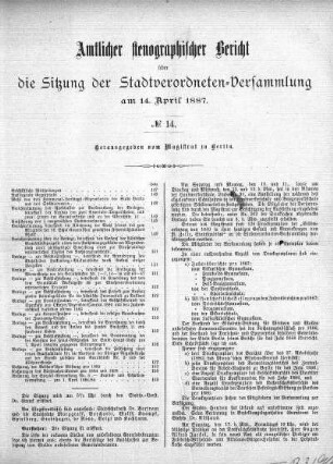 No. 14, 14. April 1887
