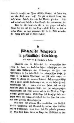 Pädagogische Schlagworte in geschichtlicher Beleuchtung