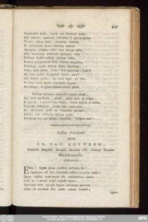Lessus Funebris quem Io. Iac. Roevero, Ciuitatis Magdeb. Consuli Sacrum esse iubebat Senatus Magdeburgensis. MDCCLX.